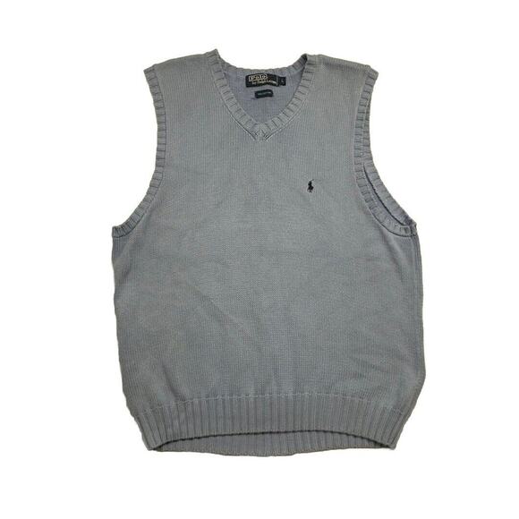 Ralph Lauren Other - Polo Ralph Lauren Sweater Vest Mens Large Vintage Baby Blue 100% Cotton